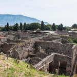 overlooking pompeii ruins and sorrento peninsula